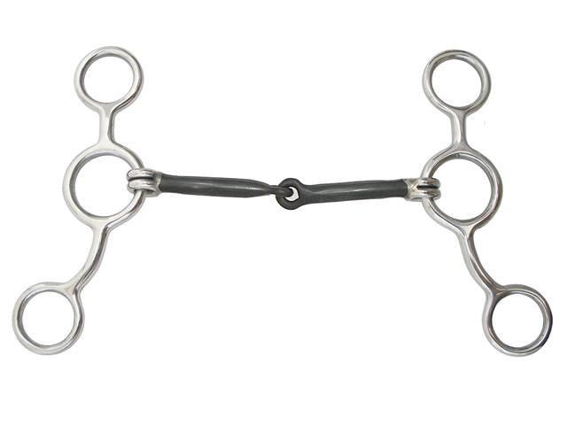 AJ Tack Junior Cow Horse Smooth Snaffle Gag Bit