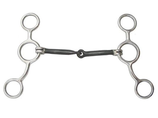 AJ Tack Junior Cow Horse Smooth Snaffle Gag Bit