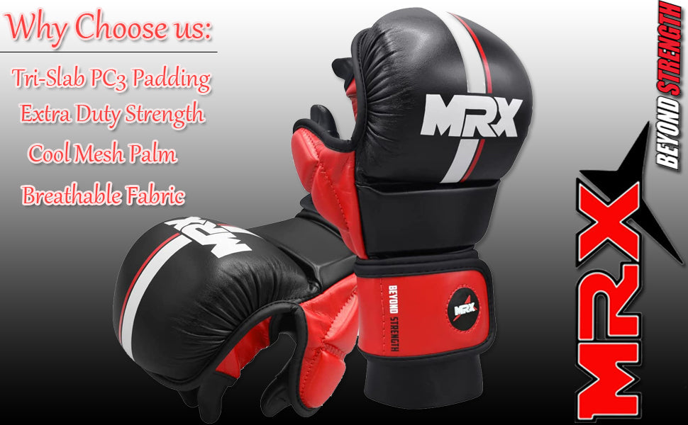 MRX Men’s Boxing Sparring Shooter Gloves Training MMA Kickboxing Punching - Triathlete Store