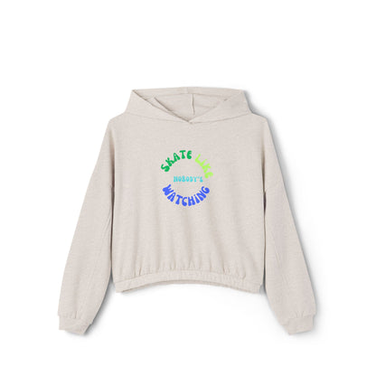 Women’s Cropped Blue/Green Skate Like Nobody's Watching Hoodie