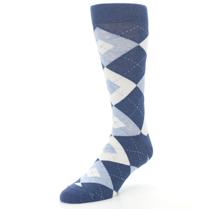 Heathered Navy Argyle Men’s Dress Socks