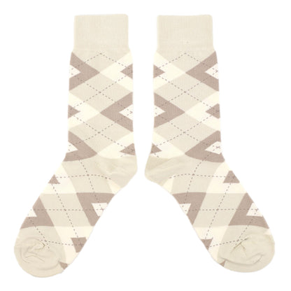 Customizable Groomsmen Gift Set Champagne Argyle Men’s Dress Sock
