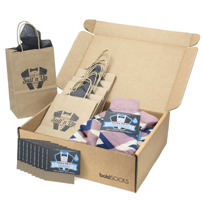 Customizable Groomsmen Gift Set Desert Rose Navy Argyle Men’s Dress Socks