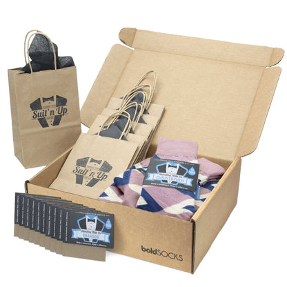 Customizable Groomsmen Gift Set Desert Rose Navy Argyle Men’s Dress Socks