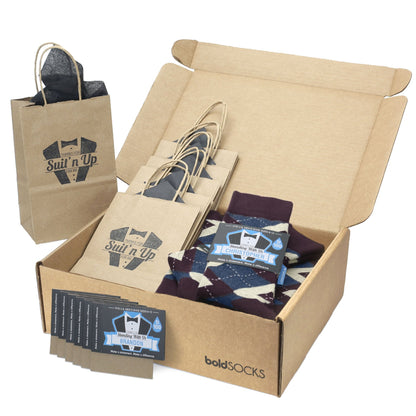Customizable Groomsmen Gift Set Bordeaux Champagne Navy Argyle Men’s Dress Socks