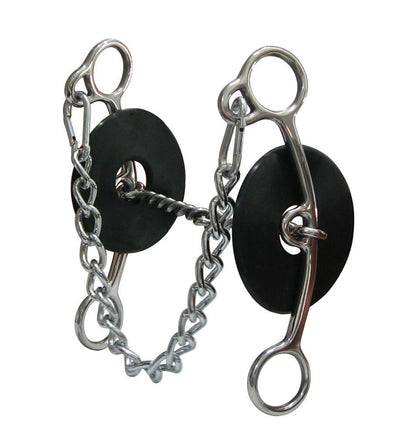 AJ Tack Lifter Gag Bit with Twisted Sweet Iron Mouth & Medium Shank