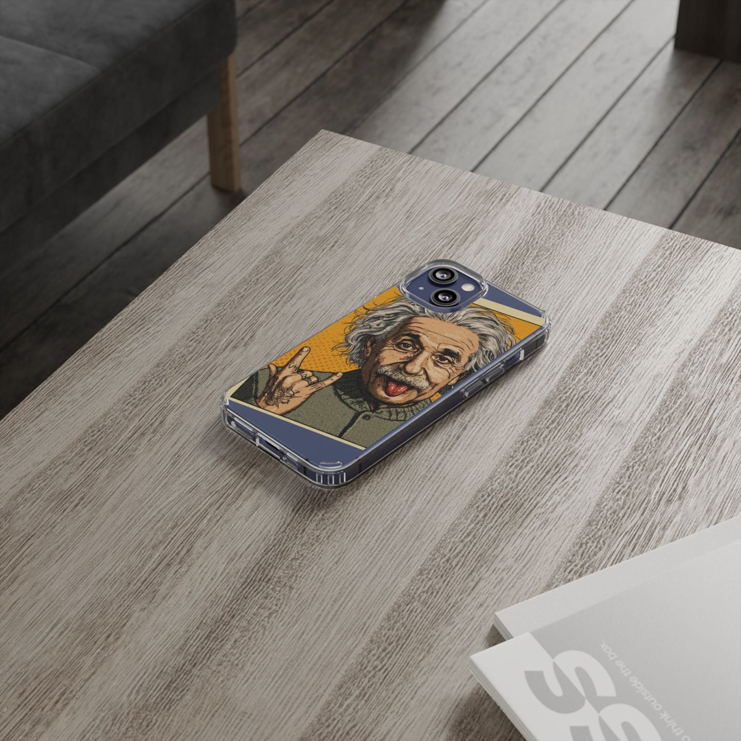 Edgy Einstein Clear Phone Cases
