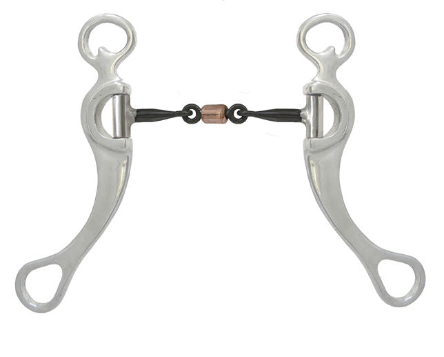 AJ Tack Aluminum Three Piece Copper Roller Snaffle Bit