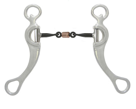AJ Tack Aluminum Three Piece Copper Roller Snaffle Bit