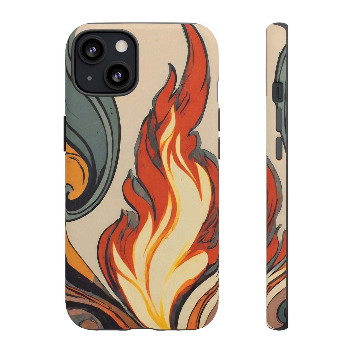 Artistic Flames Abstract Tough Phone Case