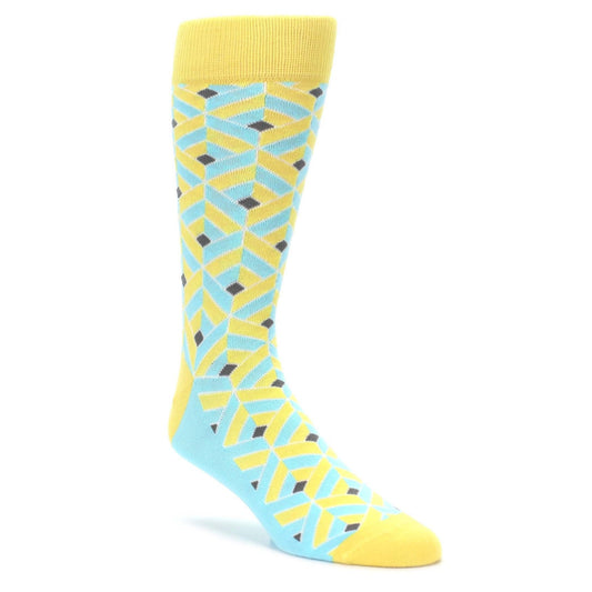 Yellow Blue Box Optical Men's Dress Socks