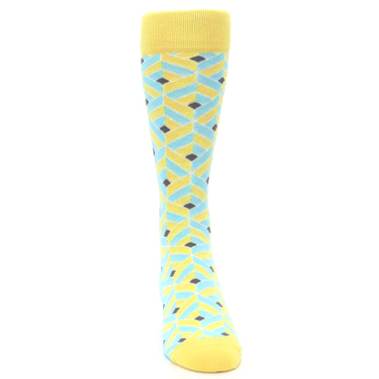 Yellow Blue Box Optical Men's Dress Socks