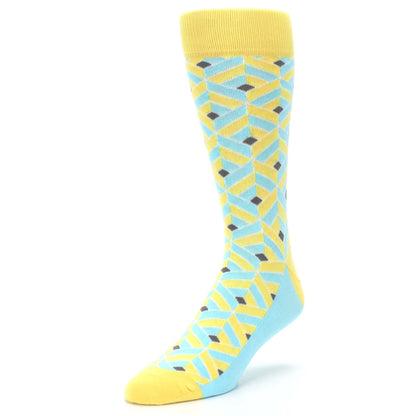 Yellow Blue Box Optical Men's Dress Socks