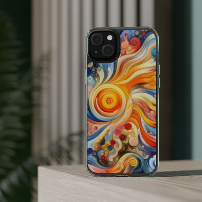 Colorful Abstract Swirl Clear Phone Case