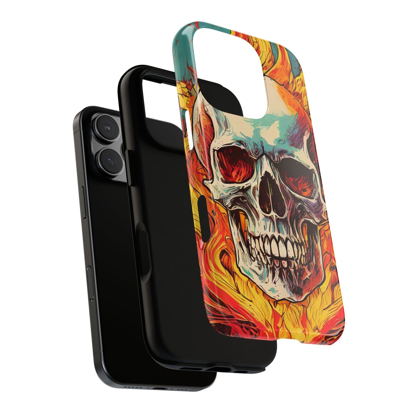 Flaming Skull Tough Phone Case