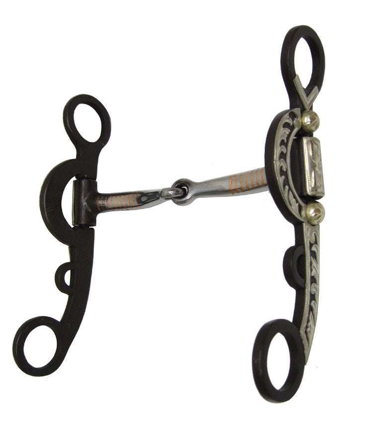 AJ Tack Argentine Engraved Smooth Snaffle Bit