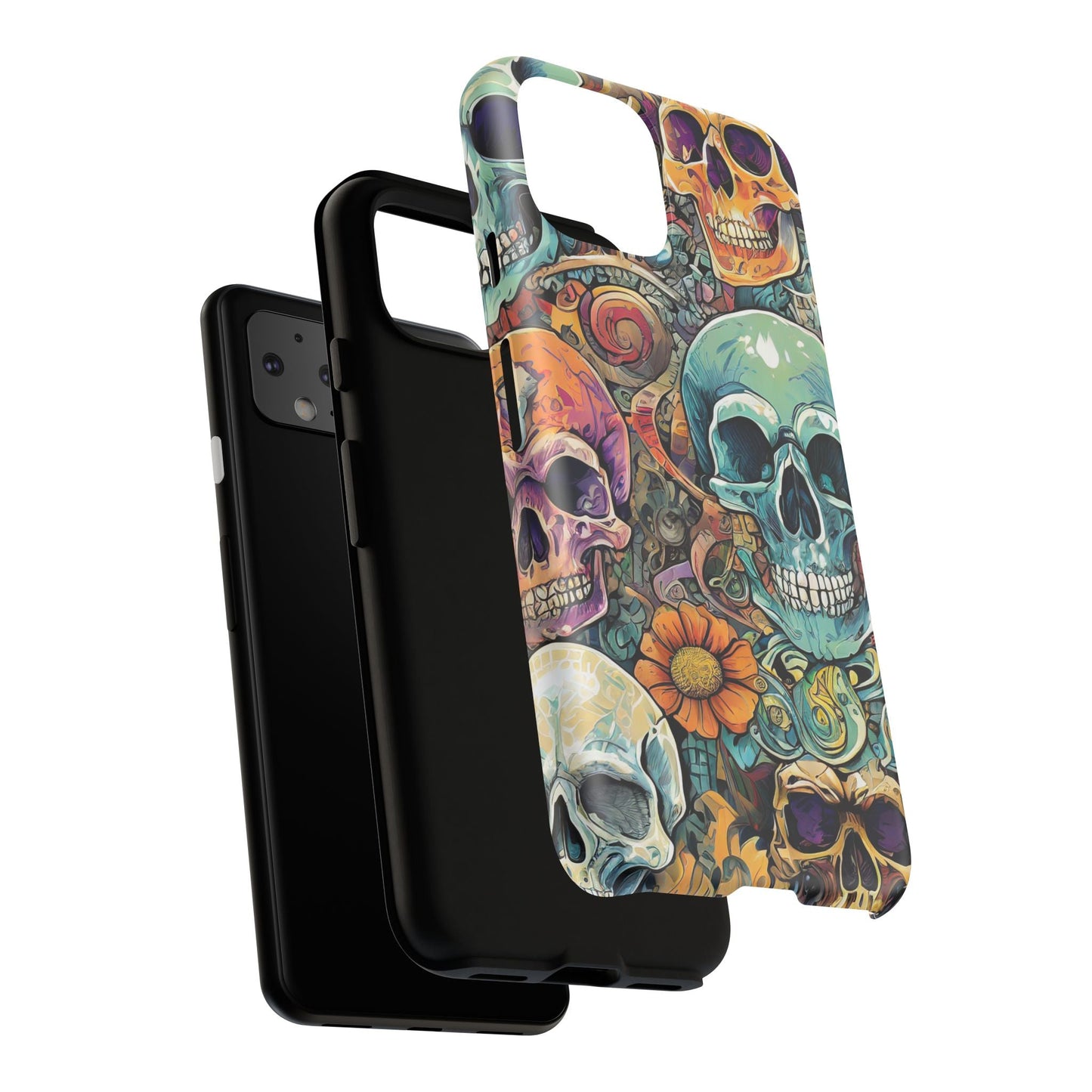Artistic Skull Collage Tough Phone Case