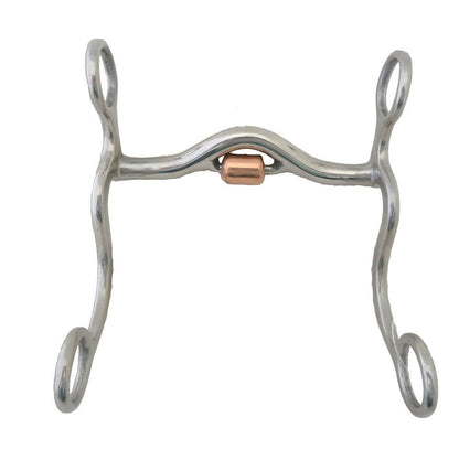 AJ Tack S Shank Low Port Roller Grazing Bit