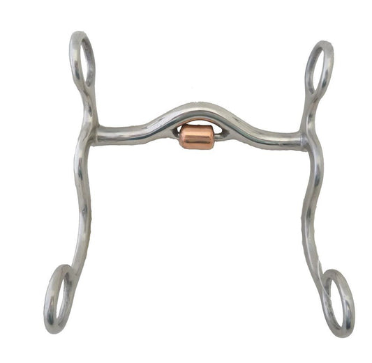 AJ Tack S Shank Low Port Roller Grazing Bit