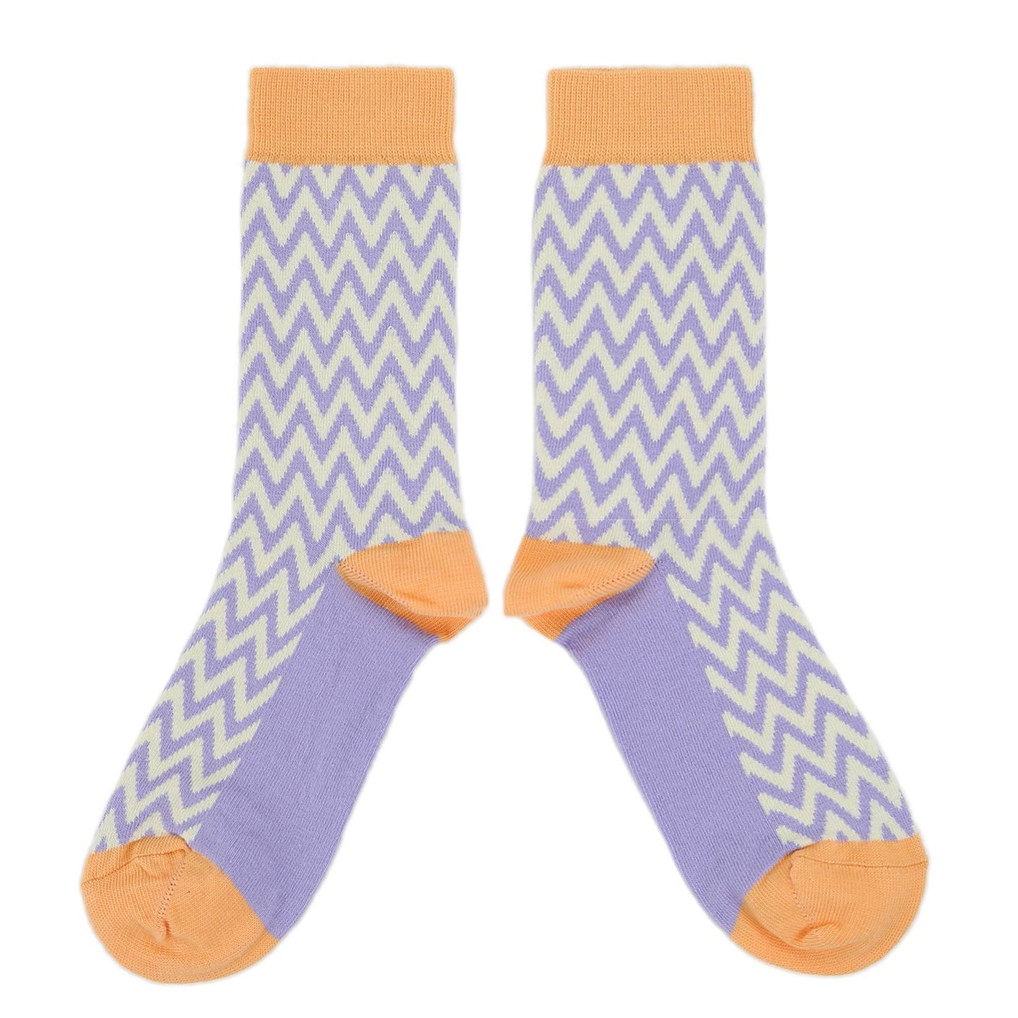 Purple Cream Chevron Jacquard Women's Dress Socks