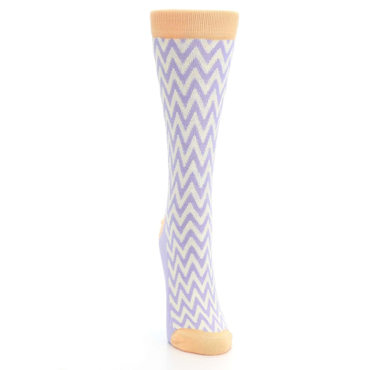 Purple Cream Chevron Jacquard Women's Dress Socks