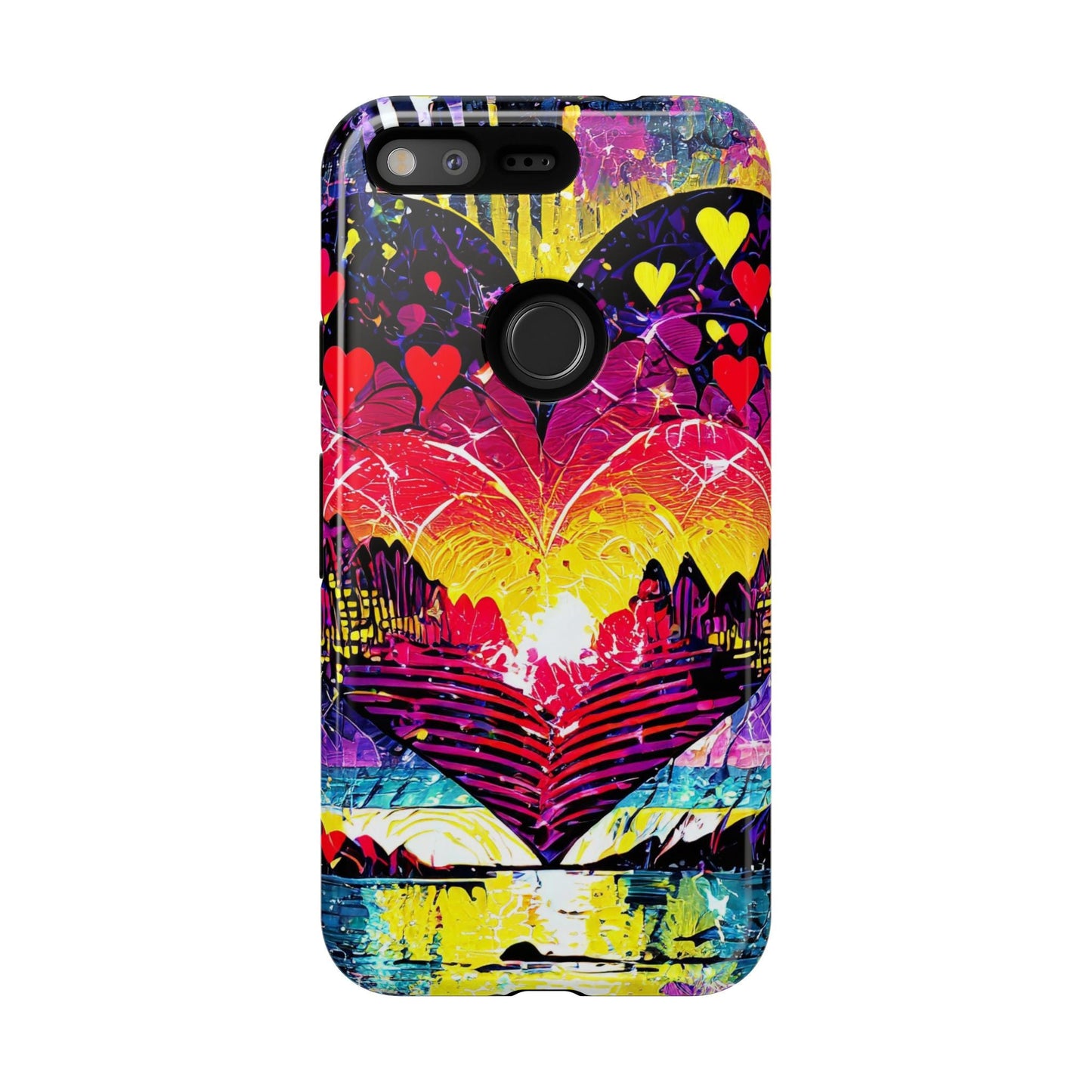 Vibrant Heart Sunset Tough Phone Case