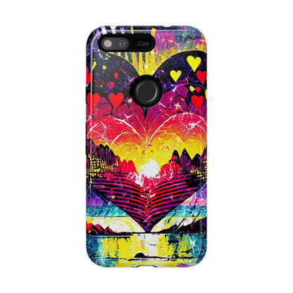 Vibrant Heart Sunset Tough Phone Case