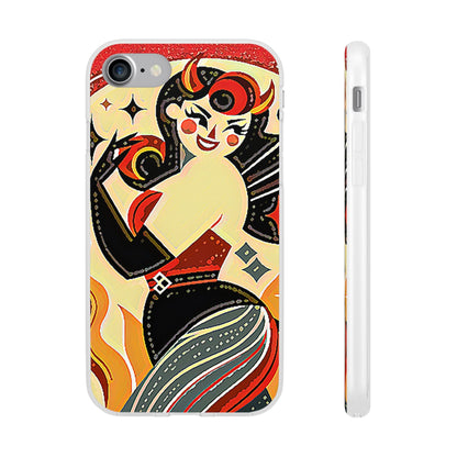 Red & Black Female Devil Flexi Phone Case