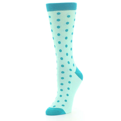 Mint Jade Polka Dot Women's Dress Socks