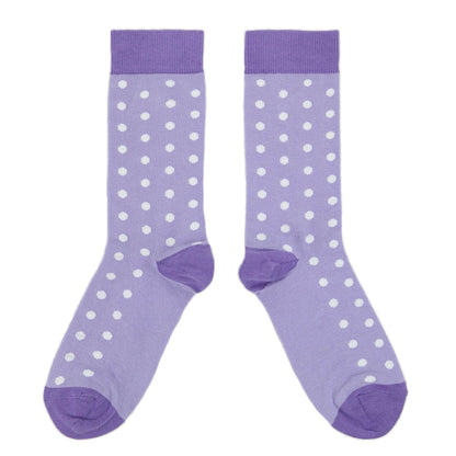 Lilac Iris Purple Polka Dot Women's Dress Socks