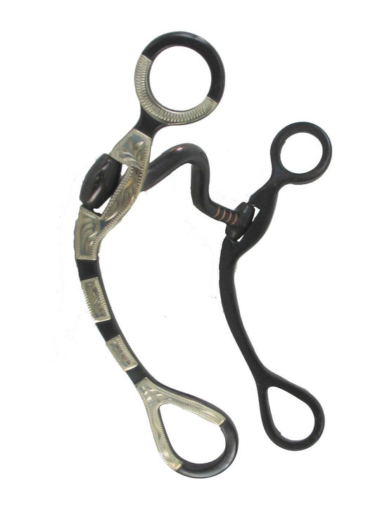 AJ Tack Medium Port Bit with Engraved Cheeks
