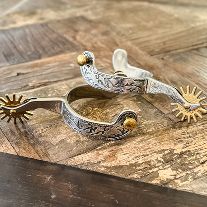 AJ Tack Men's Gal Leg Engraved Spurs