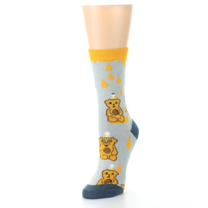 Slate Gold Honey Bear Socks - Women's Novelty Socks