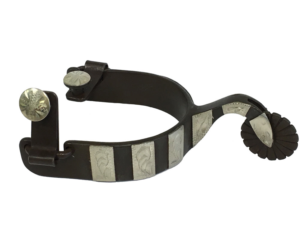 AJ Tack Men's Swan Shank Antique Brown Spurs