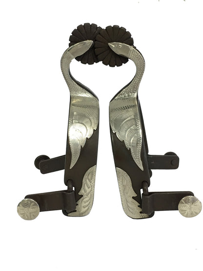 AJ Tack Men's Swan Shank Antique Brown Spurs