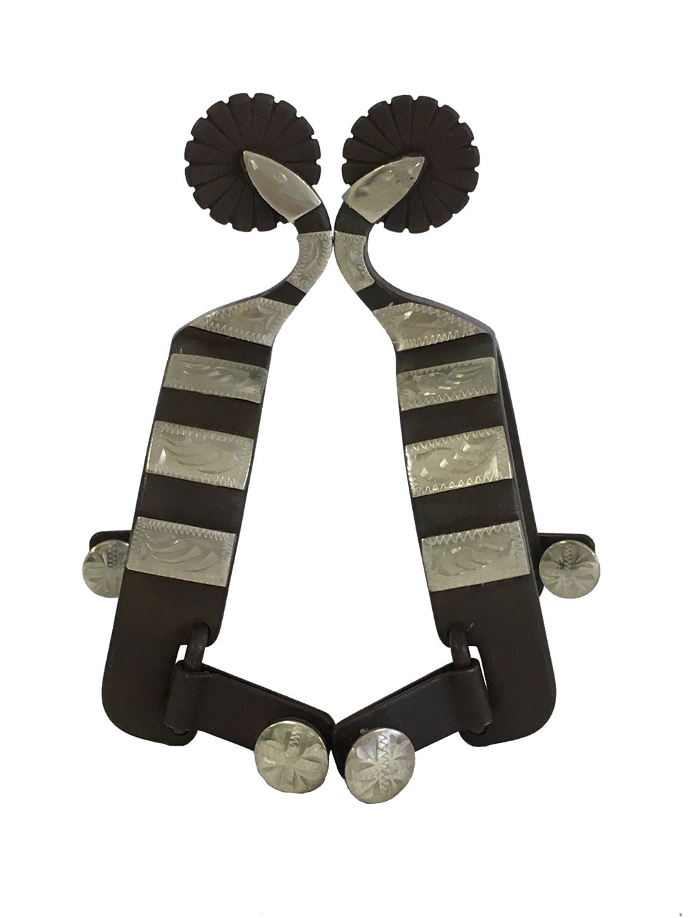 AJ Tack Men's Swan Shank Antique Brown Spurs