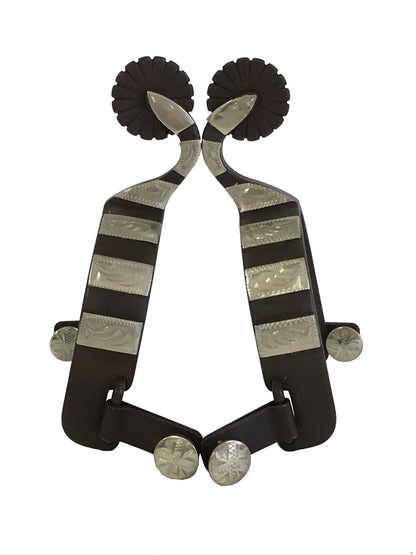 AJ Tack Men's Swan Shank Antique Brown Spurs