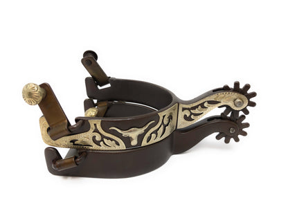 AJ Tack Men's Antique Brown Longhorn Spurs