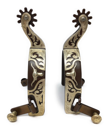 AJ Tack Men's Antique Brown Longhorn Spurs