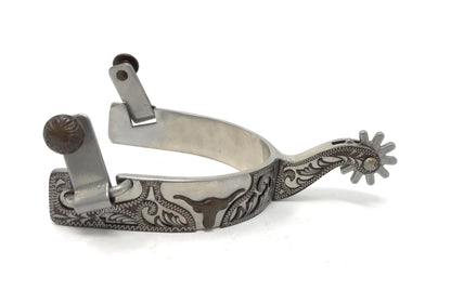 AJ Tack Men's Longhorn Floral Show Spurs