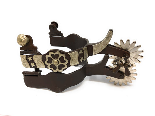 AJ Tack Men's Flower and Spurs Western Spurs