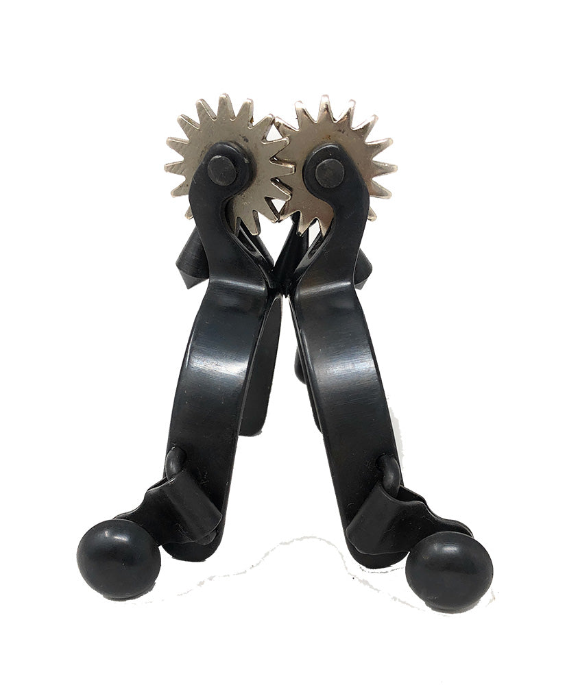 AJ Tack Baby Black Steel Spurs