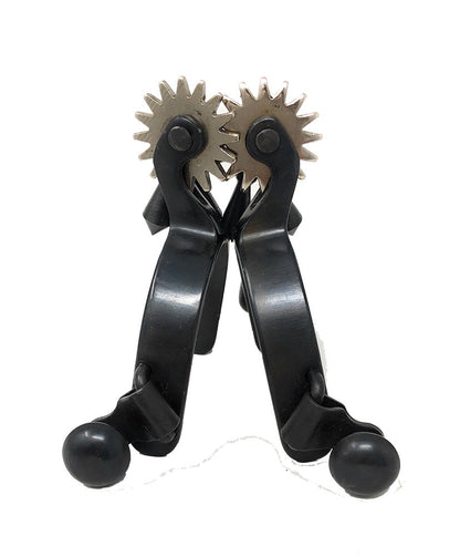 AJ Tack Baby Black Steel Spurs