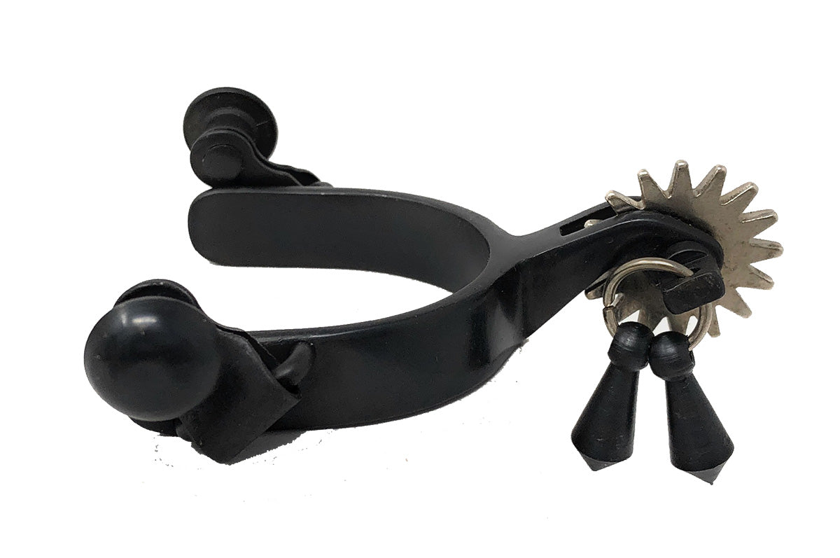 AJ Tack Baby Black Steel Spurs