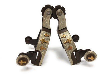 AJ Tack Baby Three Crosses Show Spurs & Spur Straps Set