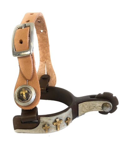 AJ Tack Baby Three Crosses Show Spurs & Spur Straps Set