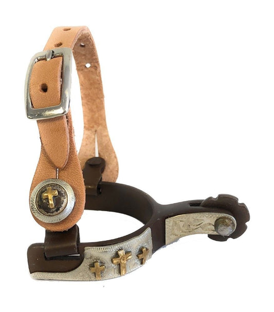 AJ Tack Baby Three Crosses Show Spurs & Spur Straps Set