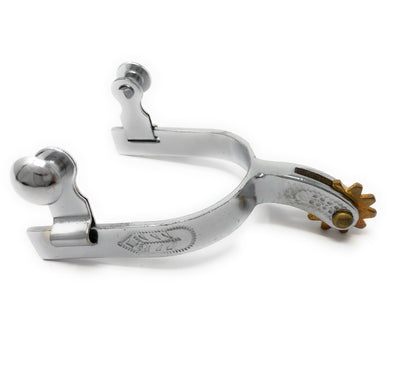 AJ Tack Youth Chrome Steel Engraved Spurs