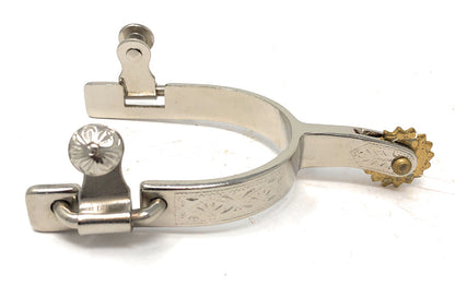 AJ Tack Men's Chrome Engraved Utility Spurs