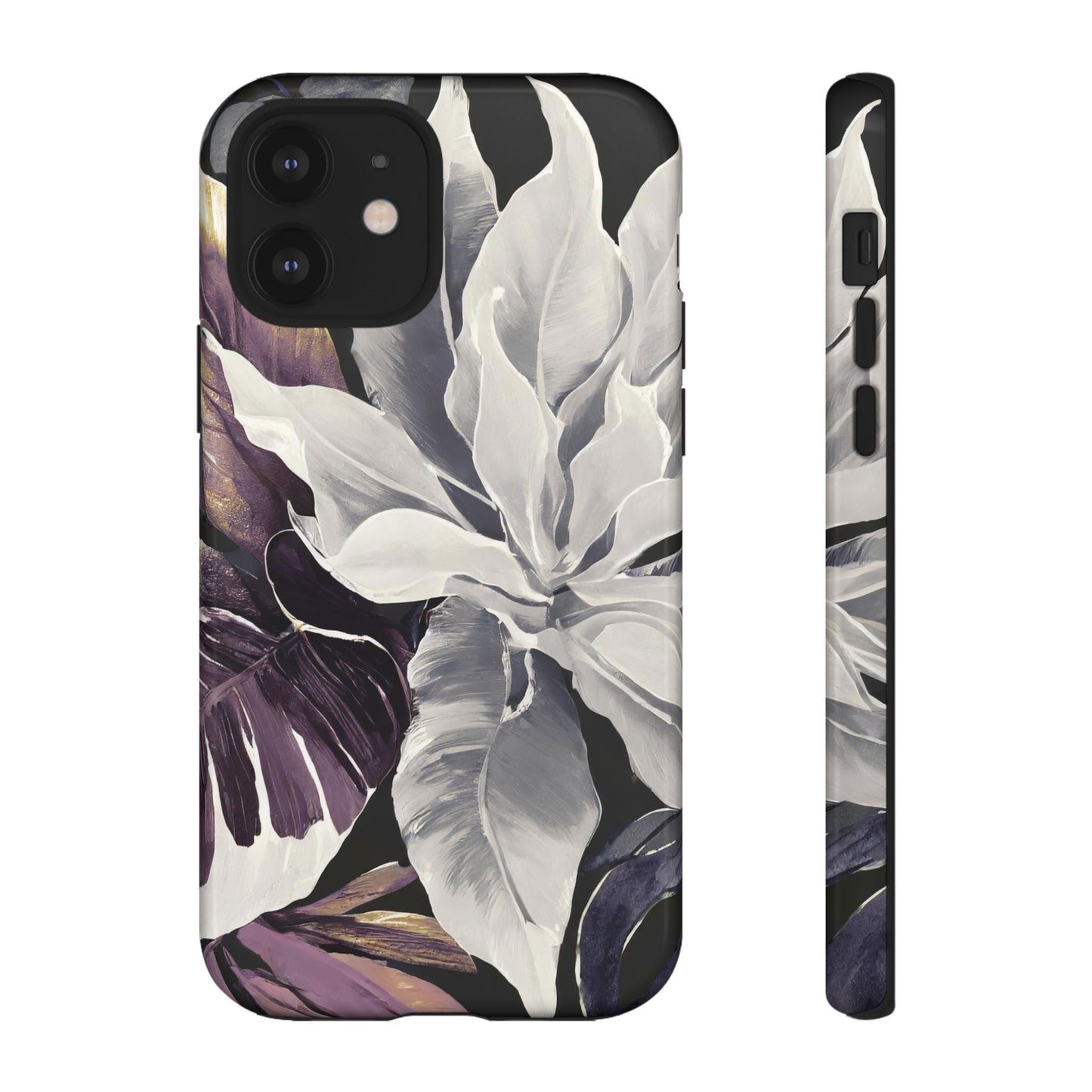 White & Plum Floral Tough Phone Case